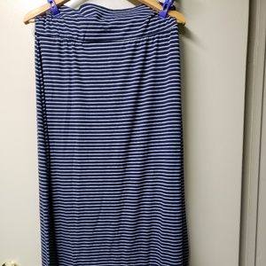 Blue & White Striped Maxi Skirt- Size XL